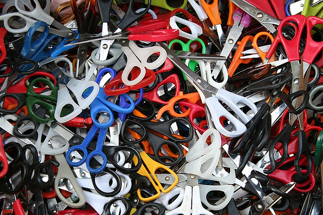 many colourful scissors