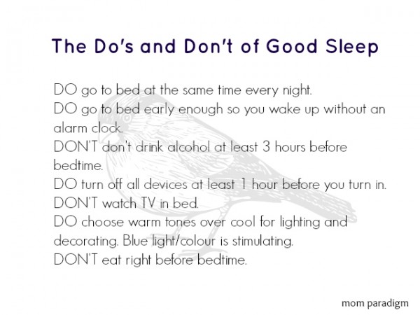 The do's and don't of good sleep