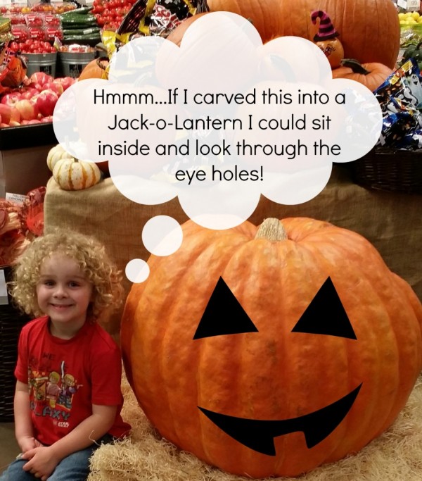 Big pumpkin and child