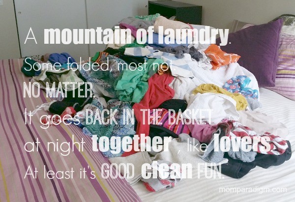 a mountain of laundry